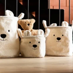 Childhome Panier Moyen - Teddy Ecru