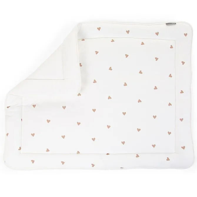 Childhome Tapis de Parc Jersey - White & Hearts