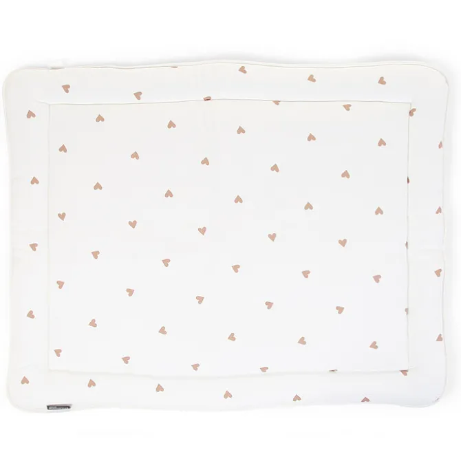 Childhome Tapis de Parc Jersey - White & Hearts