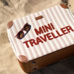 Childhome Valise Mini Traveller - Rayures Nude Terracotta