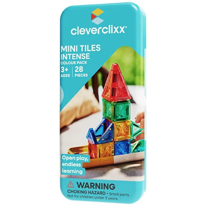 Cleverclixx Kit de 28 Mini Tuiles Aimantées de Voyage Intense