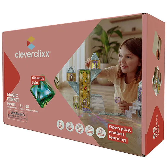 Cleverclixx Kit de 65 Tuiles Aimantées Forêt Magique