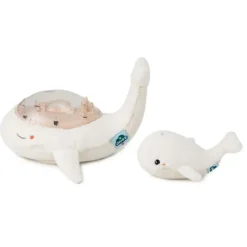 Cloud b Peluche Veilleuse Tranquil Whale Family White