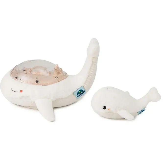 Cloud b Peluche Veilleuse Tranquil Whale Family White
