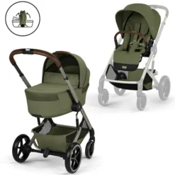 Cybex Pack Poussette Balios S Lux 2026 + Nacelle Pliable - Moss Green