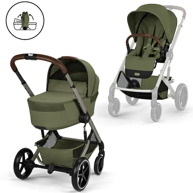 Cybex Pack Poussette Balios S Lux 2026 + Nacelle Pliable - Moss Green