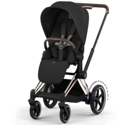 Cybex Pack Poussette e-Priam Confort Rosegold + Nacelle pliable - Sepia Black