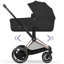 Cybex Pack Poussette e-Priam Confort Rosegold + Nacelle pliable - Sepia Black
