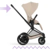Cybex Pack Poussette e-Priam Confort Matt Black + Nacelle Pliable - Cozy Beige