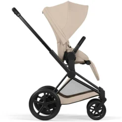 Cybex Pack Poussette e-Priam Confort Matt Black + Nacelle Pliable - Cozy Beige