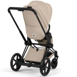 Cybex Pack Poussette e-Priam Confort Matt Black + Nacelle Pliable - Cozy Beige