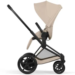 Cybex Pack Poussette e-Priam Confort Matt Black + Nacelle Pliable - Cozy Beige