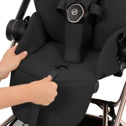 Cybex Pack Poussette Mios Confort 2026 Matt Black + Nacelle Pliable - Coconut Brown