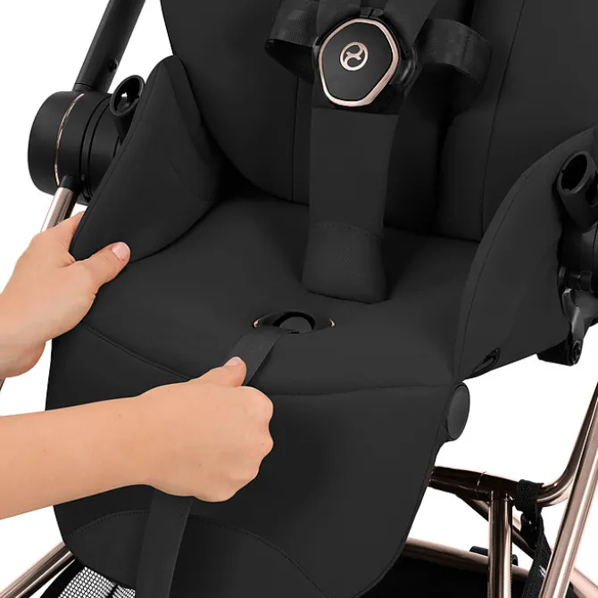 Cybex Pack Poussette Mios Confort 2026 Matt Black + Nacelle Pliable - Coconut Brown