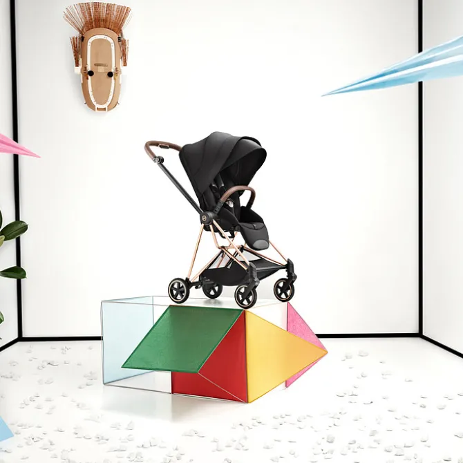 Cybex Pack Poussette Mios Confort 2026 Matt Black + Nacelle Pliable - Coconut Brown