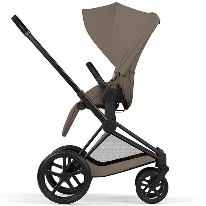 Cybex Pack Poussette Priam Confort Matt Black + Nacelle Pliable - Coconut Brown