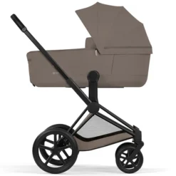 Cybex Pack Poussette Priam Confort Matt Black + Nacelle Pliable - Coconut Brown