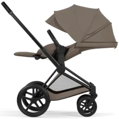 Cybex Pack Poussette Priam Confort Matt Black + Nacelle Pliable - Coconut Brown