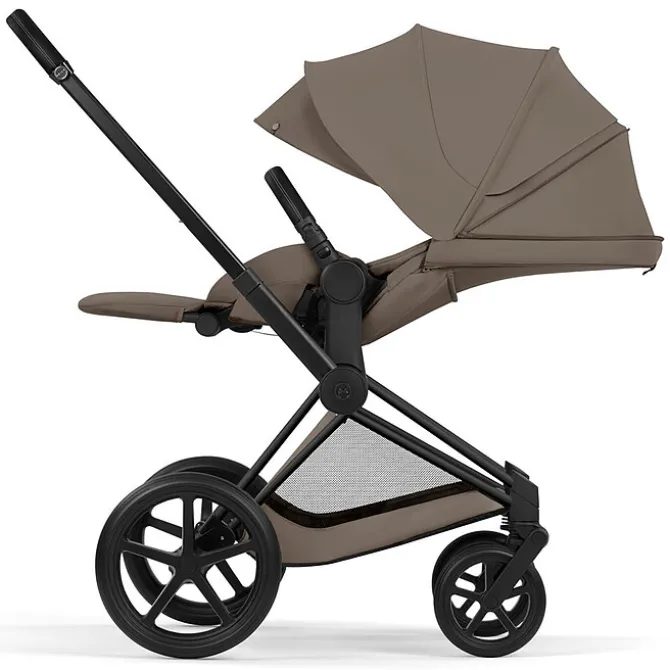 Cybex Pack Poussette Priam Confort Matt Black + Nacelle Pliable - Coconut Brown