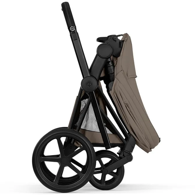 Cybex Pack Poussette Priam Confort Matt Black + Nacelle Pliable - Coconut Brown