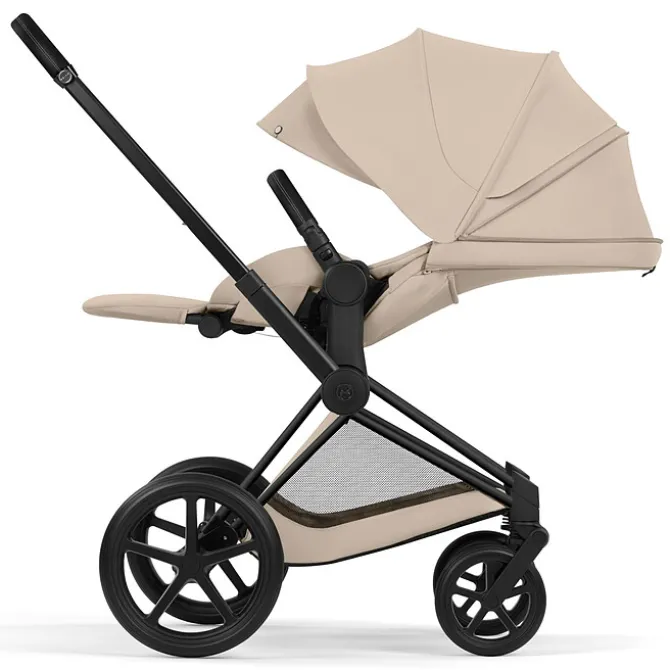 Cybex Pack Poussette Priam Confort Matt Black + Nacelle Pliable - Cozy Beige