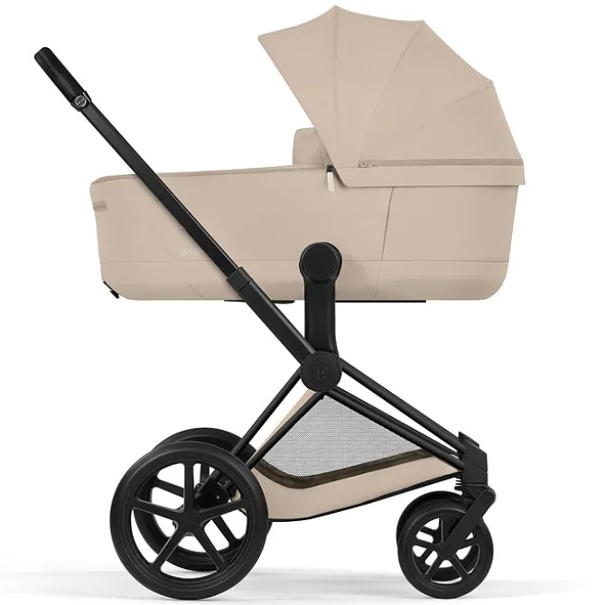Cybex Pack Poussette Priam Confort Matt Black + Nacelle Pliable - Cozy Beige