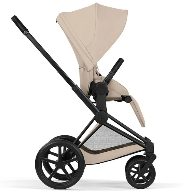 Cybex Pack Poussette Priam Confort Matt Black + Nacelle Pliable - Cozy Beige