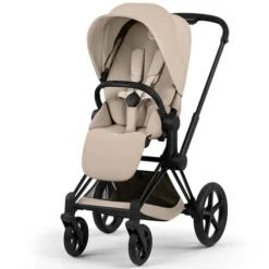 Cybex Pack Poussette Priam Confort Matt Black + Nacelle Pliable - Cozy Beige