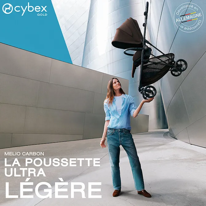 Cybex Poussette Citadine Melio 2026 Châssis Carbon - Dune Grey
