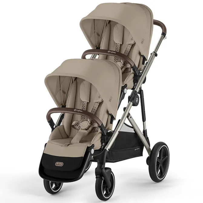 Cybex Poussette Double Gazelle S Châssis Taupe - Almond Beige