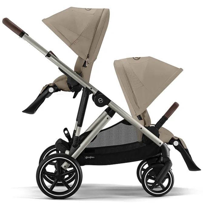 Cybex Poussette Double Gazelle S Châssis Taupe - Almond Beige