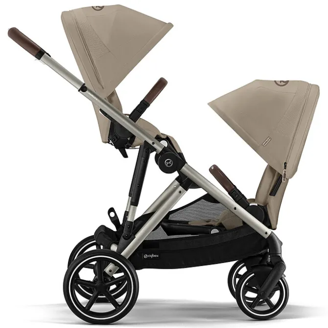 Cybex Poussette Double Gazelle S Châssis Taupe - Almond Beige