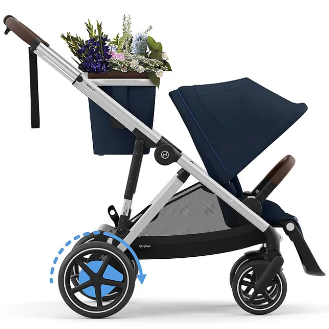 Cybex Poussette Evolutive e-Gazelle S Châssis Silver - Ocean Blue