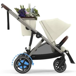 Cybex Poussette Evolutive e-Gazelle S Châssis Taupe - Seashell Beige