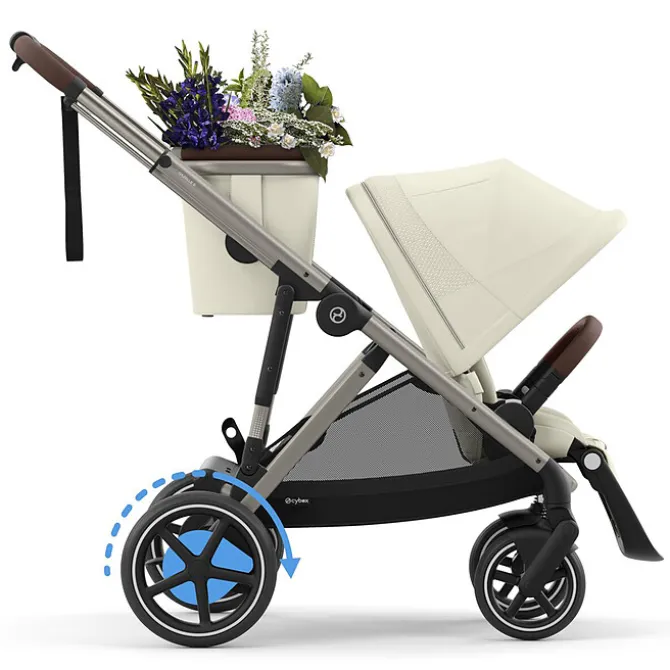 Cybex Poussette Evolutive e-Gazelle S Châssis Taupe - Seashell Beige