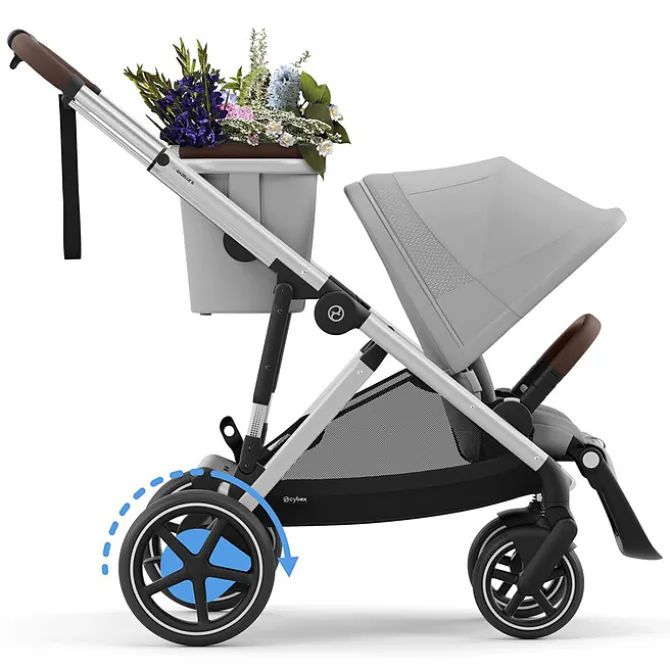 Cybex Poussette Evolutive e-Gazelle S Châssis Silver - Stone Grey