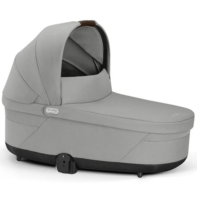Cybex Poussette Trio Balios S Lux Cadre Argent - Siège Auto Cloud G i-Size - Nacelle S Lux - Stone Grey & Moon Black
