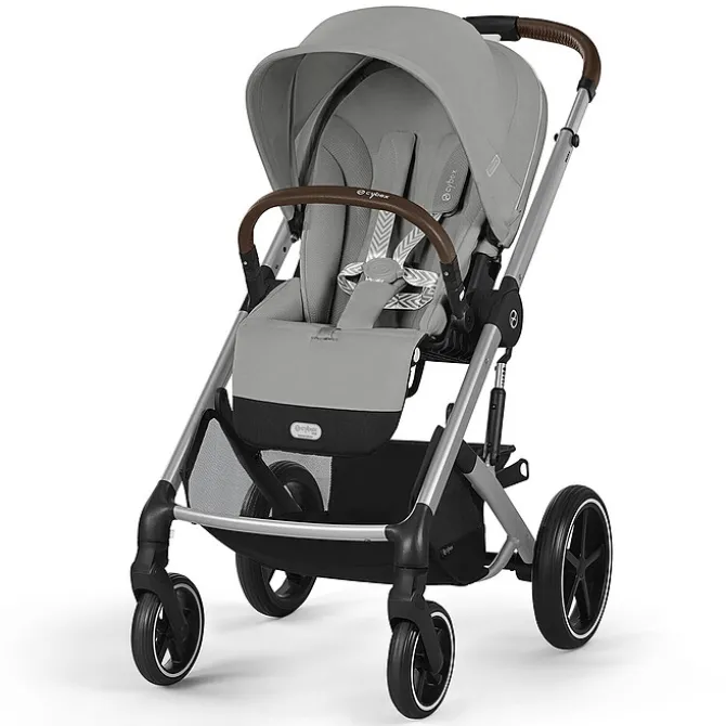 Cybex Poussette Trio Balios S Lux Cadre Argent - Siège Auto Cloud G i-Size - Nacelle S Lux - Stone Grey & Moon Black