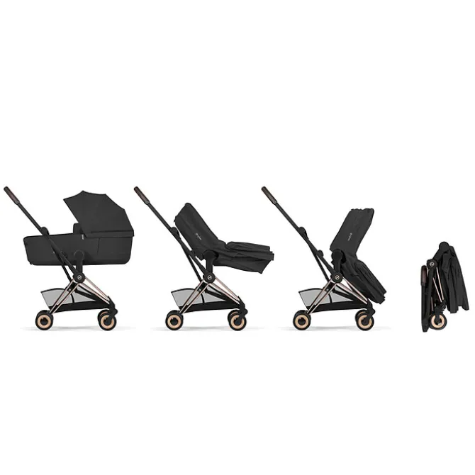 Cybex Poussette Ultra-compacte Coyä Confort Châssis Matt Black - Coconut Brown