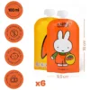 didobaby Lot de 6 Gourdes Réutilisables - Miffy x Didobaby