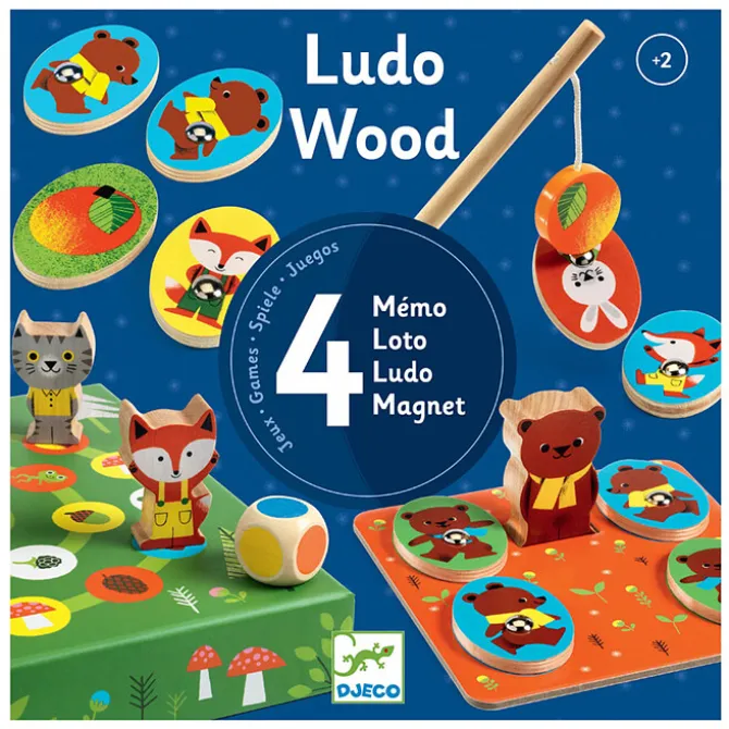 Djeco Coffret de 4 Jeux LudoWood