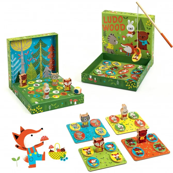 Djeco Coffret de 4 Jeux LudoWood