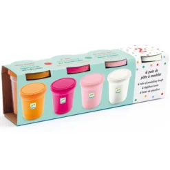 Djeco Lot de 4 Pots de Pâte à Modeler - Sweet
