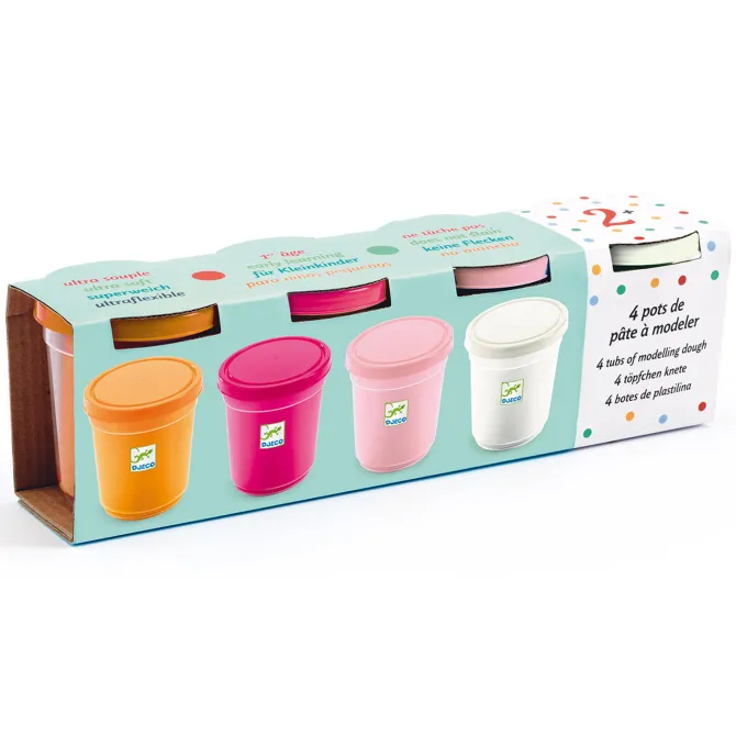 Djeco Lot de 4 Pots de Pâte à Modeler - Sweet