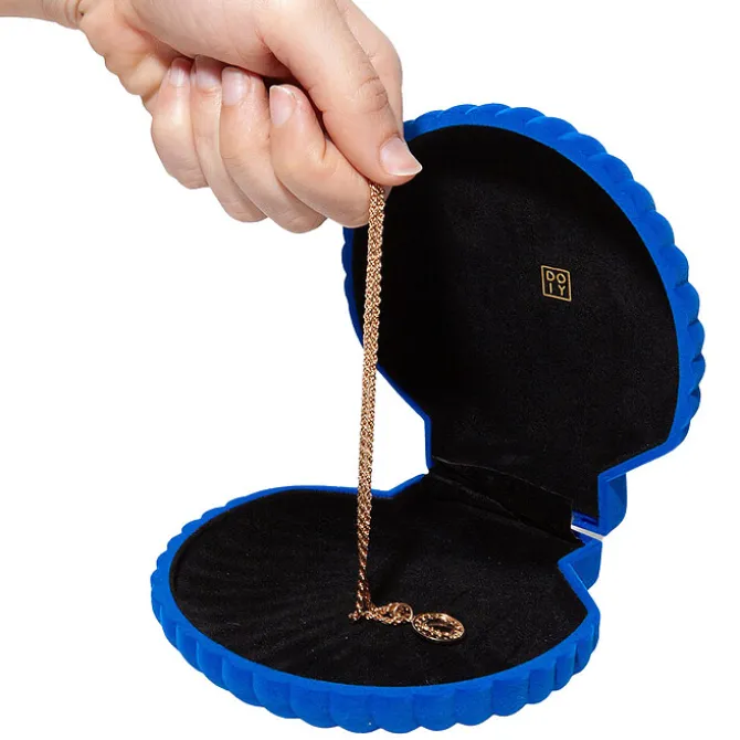 DOIY Boîte à Bijoux Coquillage Venus - Bleu