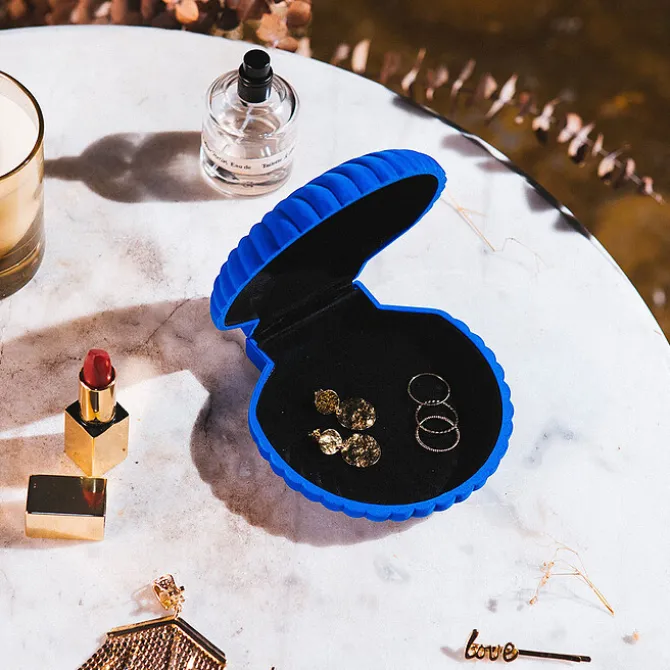 DOIY Boîte à Bijoux Coquillage Venus - Bleu