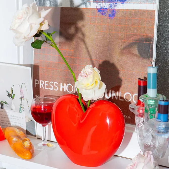 DOIY Vase Love Coeur Rouge