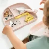 Done by Deer Assiette Stick & Stay Compartimentée - Tiny Farm Rose