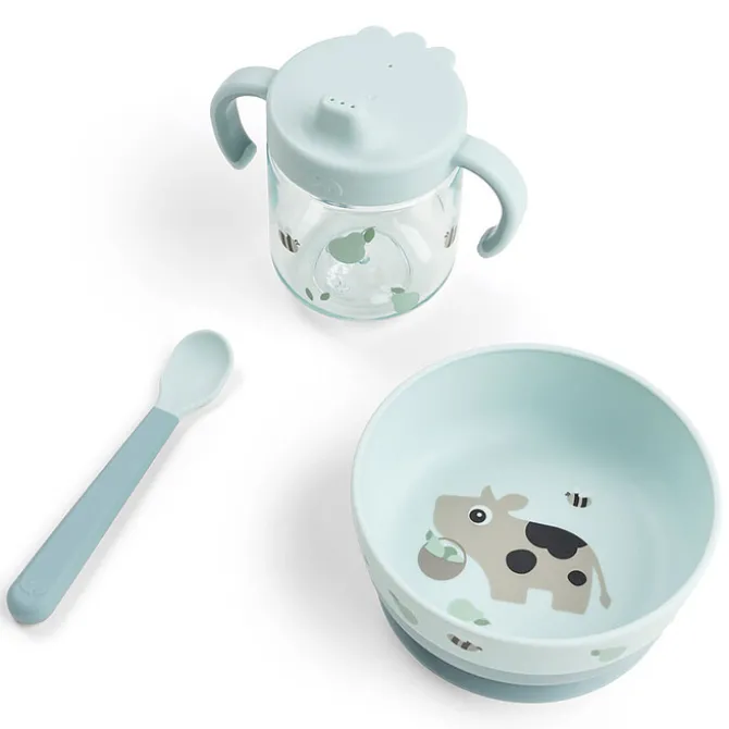 Done by Deer Coffret Diversification 3 Pièces Foodie - Tiny Farm Bleu