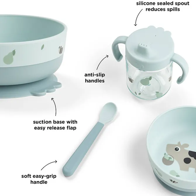 Done by Deer Coffret Diversification 3 Pièces Foodie - Tiny Farm Bleu